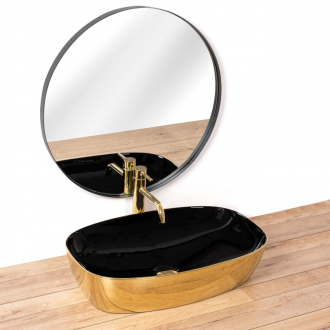 REA Umývadlo na dosku Rich Black/Gold REA-U9600