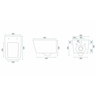 Rea Závesné WC Ramon Rimless Duroplast/Slim/ZM REA-C8536