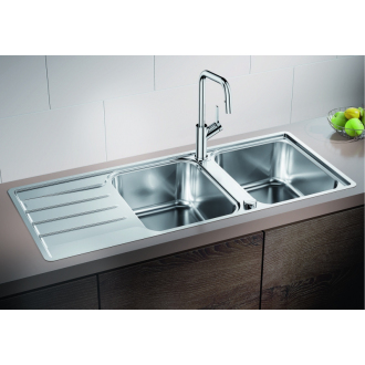 Blanco LEMIS 8S-IF 523037 dvojdrez s odkvapom, obojstranný nerez, vstavaný/do roviny