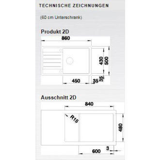 Blanco LEGRA XL 6 S 523327 drez s odkvapom, obojstranný aluminium drez vstavaný