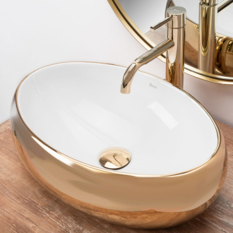 REA Umývadlo na dosku Linda Gold White REA-U1021