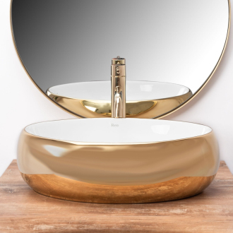 REA Umývadlo na dosku Linda Gold White REA-U1021