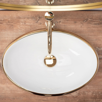 REA Umývadlo na dosku Linda Gold White REA-U1021