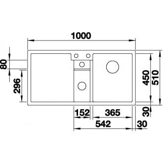 Blanco COLLECTIS 6 S 523346 drez s odkvapom, drez vpravo aluminium drez vstavaný