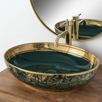 Rea Umývadlo na dosku Margot Green Gold REA-U8462