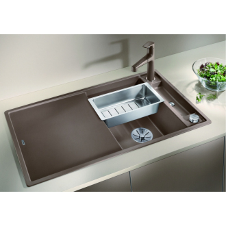Blanco AXIA III 5 S 523217 drez s odkvapom, obojstranný aluminium drez vstavaný