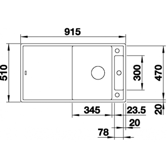 Blanco AXIA III 5 S 523217 drez s odkvapom, obojstranný aluminium drez vstavaný