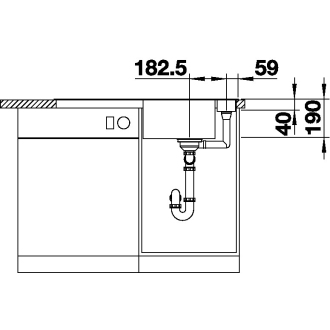 Blanco AXIA III 5 S 523217 drez s odkvapom, obojstranný aluminium drez vstavaný