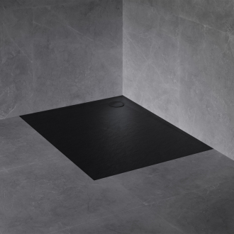 Omnires STONE STONE90/KBL Sprchová vanička 90x90, bridlicový efekt, matná čierna