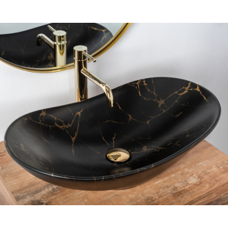 Rea Umývadlo na dosku Royal 60 Marble Black Matt REA-U7478