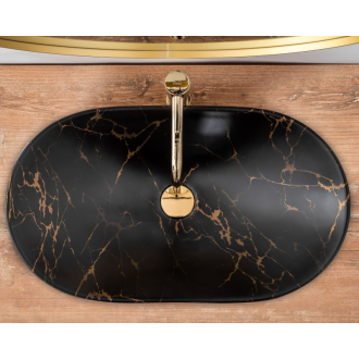 Rea Umývadlo na dosku Royal 60 Marble Black Matt REA-U7478