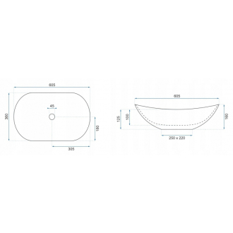 Rea Umývadlo na dosku Royal 60 Marble Black Matt REA-U7478