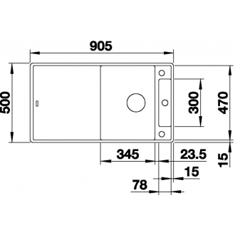 Blanco AXIA III 5 SF 523227 drez s odkvapom, obojstranný aluminium drez do roviny