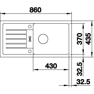 Blanco FAVUM XL 6 S 524235 drez s odkvapom, obojstranný biela drez vstavaný