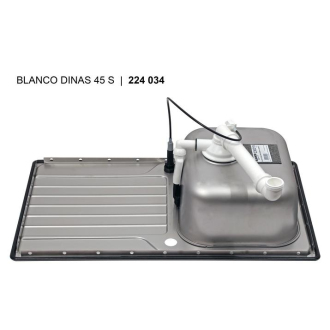 Blanco DINAS 45S 523378 drez s odkvapom, obojstranný nerez kartáčovaný drez vstavaný