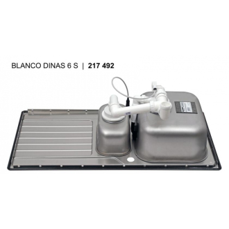 Blanco DINAS 6S 523379 drez s odkvapom, obojstranný nerez kartáčovaný drez vstavaný