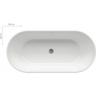 Ravak Vaňa FREEDOM O 1690x800 snowwhite/black overflow voľne stojaca XC00100032