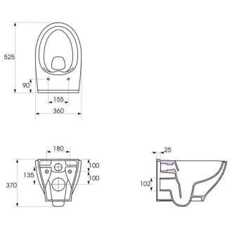 Cersanit Moduo WC misa CleanOn závesná so sedadlom Wrap slim soft-close biela K701-262