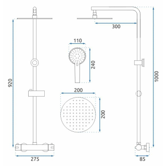 Rea Bliss Sprchový termostatický set, čierna matná REA-P8804