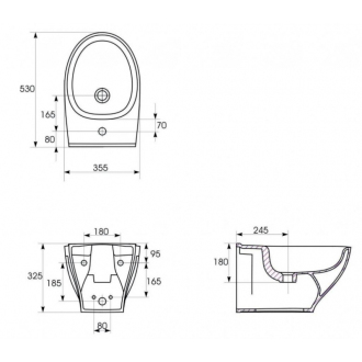 Cersanit Moduo bidet závesný s otvorom na batériu K116-026