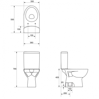 Cersanit Parva kompakt set 217 020 + WC sedátko duroplast K27-003