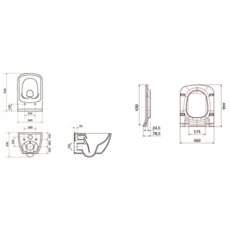 Cersanit Set B245 Virgo misa závesná CO sedátko slim duro S701-427