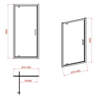 Cersanit Zip dvere transparent sklo transparent 90x190 S154-006