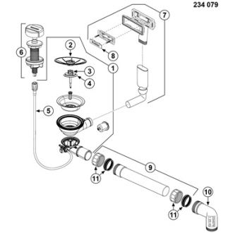 Blanco MODEX-M 60 523646 drez vpravo antracit drez modulový nadstavný