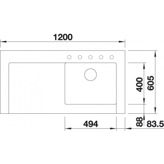 Blanco MODEX-M 60 523650 drez vpravo biela drez modulový nadstavný