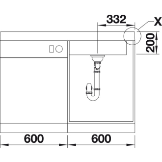 Blanco MODEX-M 60 523650 drez vpravo biela drez modulový nadstavný