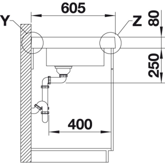 Blanco MODEX-M 60 523650 drez vpravo biela drez modulový nadstavný