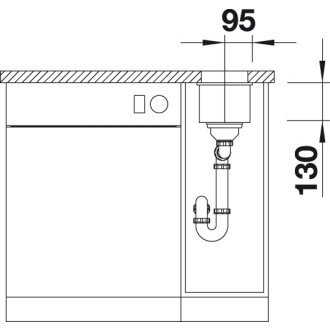 Blanco SUBLINE 160-U 523400 jednodrez biela drez pod dosku