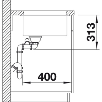Blanco SUBLINE 340/160-U 523560 dvojdrez, hlavný drez vpravo aluminium drez pod dosku