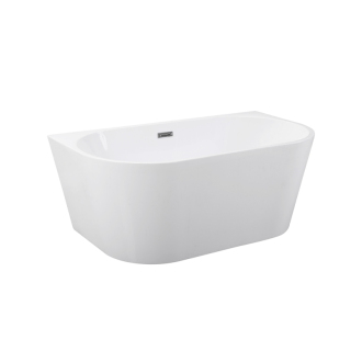 BESCO vaňa voľne stojaca VICA, 1500×800 mm, biela, sifón chróm, sanitárny akrylát VANVIC150