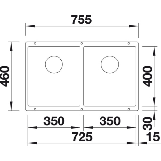 Blanco SUBLINE 350/350-U 523581 dvojdrez tartufo drez pod dosku