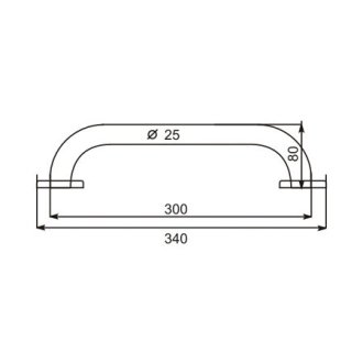 Nimco Madlo BM 8035N-26 Madlo MOSADZ 340x25mm chróm