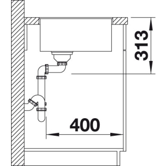 Blanco SUBLINE 320-F 523418 jednodrez bez odkvapu aluminium drez do roviny