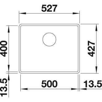 Blanco SUBLINE 500-F 523534 jednodrez bez odkvapu aluminium drez do roviny