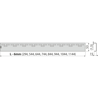 ALCA HOPE-1050L Rošt pre líniový podlahový žľab, nerez-lesk