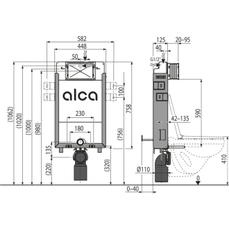 ALCA AM115/1000 Renovmodul - Predstenový inštalačný systém pre zamurovanie
