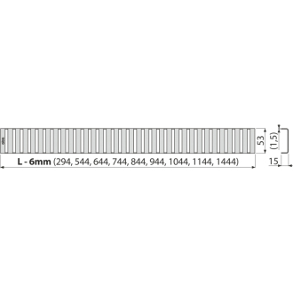 ALCA LINE-1450L Rošt pre líniový podlahový žľab, nerez-lesk