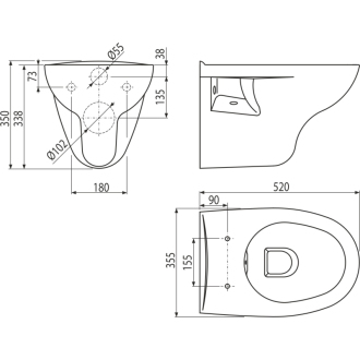 ALCA WC RIMFLOW WC závesné
