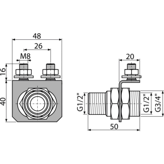 ALCA P103 &quot;Konzola prívodu vody G1/2&quot;&quot;&quot;