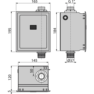 ALCA ASP3-B Automatický splachovač WC, chróm, 6 V (napájanie z batérie)