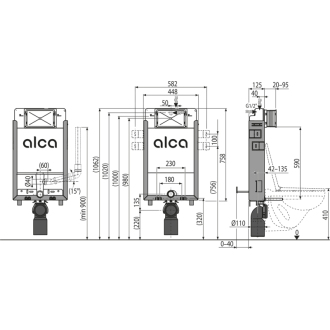 ALCA AM115/1000V Renovmodul - Predstenový inštalačný systém s odvetrávaním pre zamurovanie