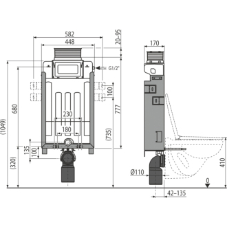 ALCA AM119/1000 Renovmodul - Predstenový inštalačný systém