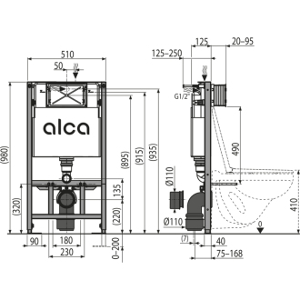 ALCA AM101/1000 Sadromodul - Predstenový inštalačný systém pre suchú inštaláciu