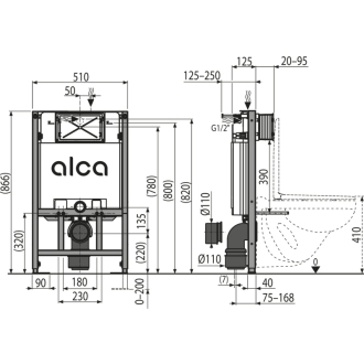 ALCA AM101/850 Sadromodul - Predstenový inštalačný systém pre suchú inštaláciu