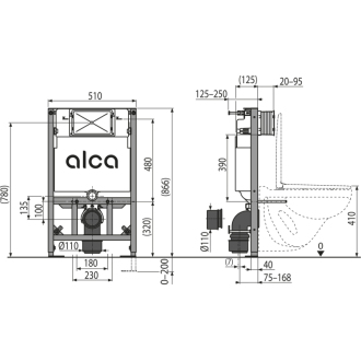 ALCA AM101/850W Sadromodul - Predstenový inštalačný systém pre suchú inštaláciu