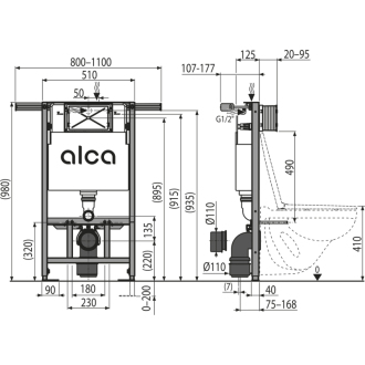 ALCA AM102/1000 Jadromodul - Predstenový inštalačný systém pre suchú inštaláciu